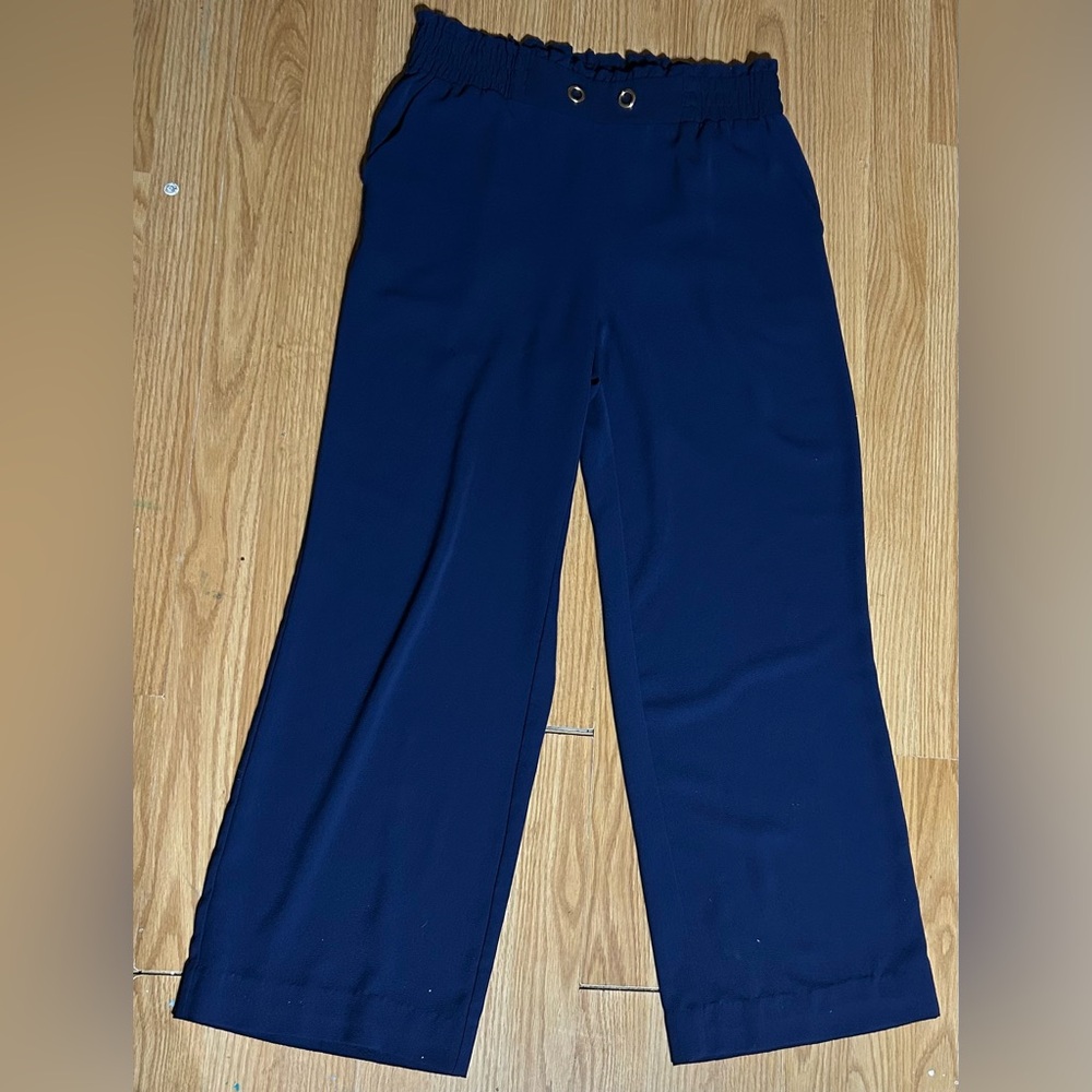 🏷️🏷️Navy Michael Kors flowy wide leg pants women’s medium*READ*